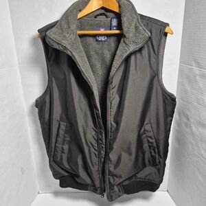CHAPS Men’s Fleece-Lined Zip Vest – Size M –‎ Gray/Charcoal